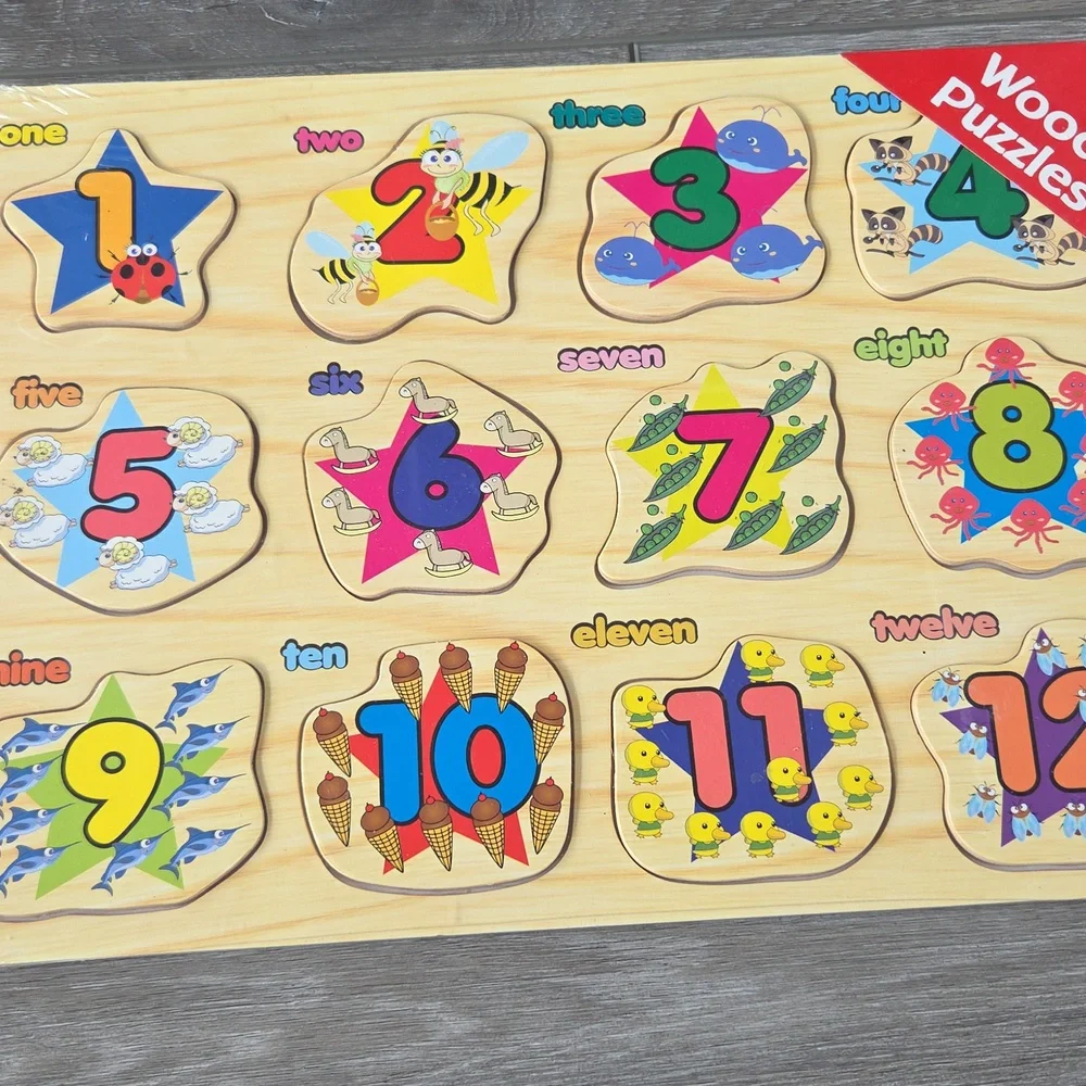 Colorful Wooden Number Puzzle for Kids